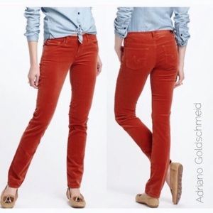 AG Stevie Slim Straight Cord Burnt Orange